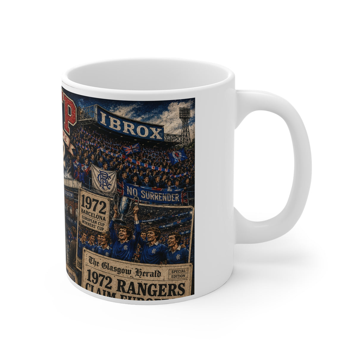 glasgow rangers mug side handle view