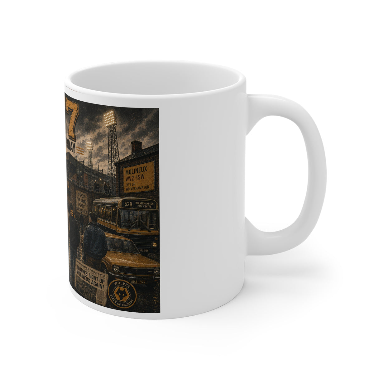 wolves mug side view