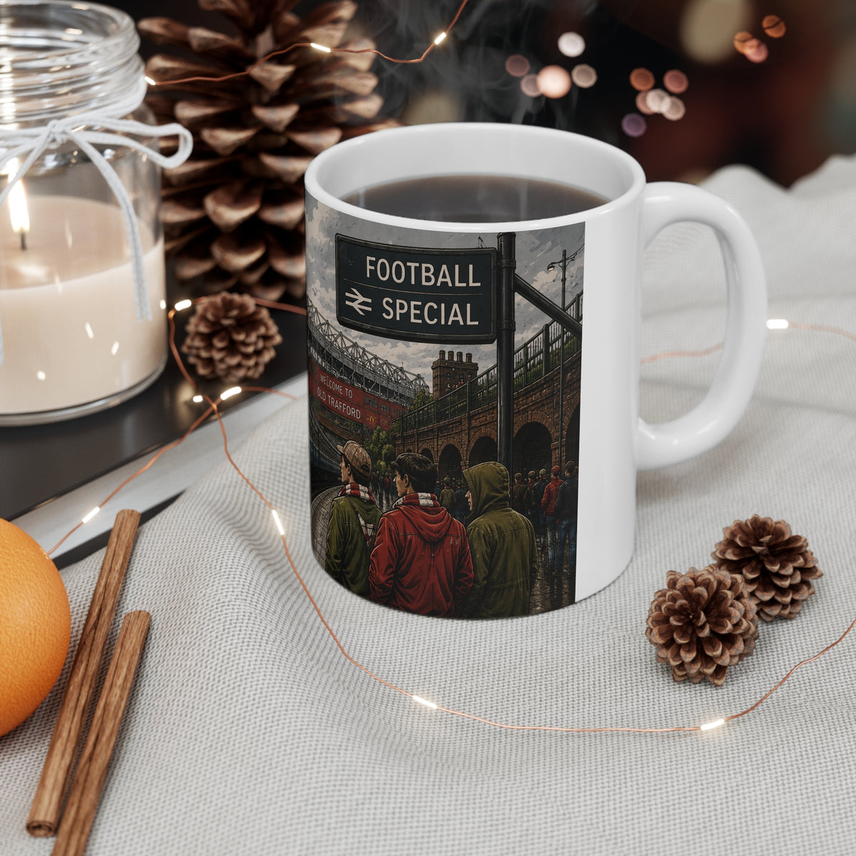 Manchester Take Me Home ceramic mug handle view